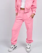 Pink Distressed Jogger Pants