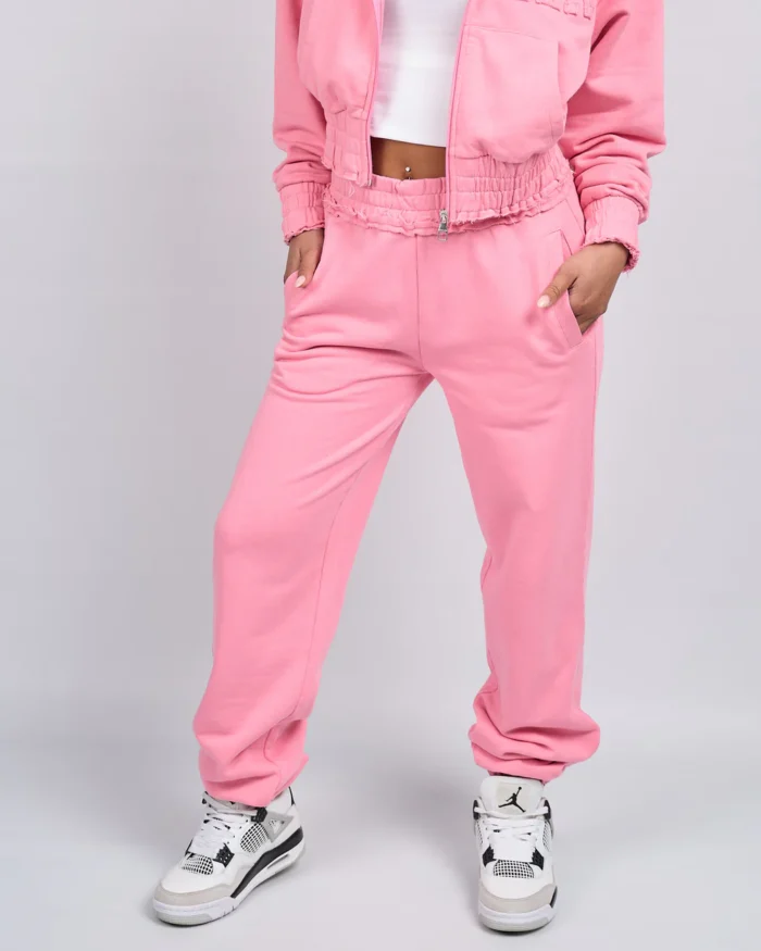 Pink Distressed Jogger Pants